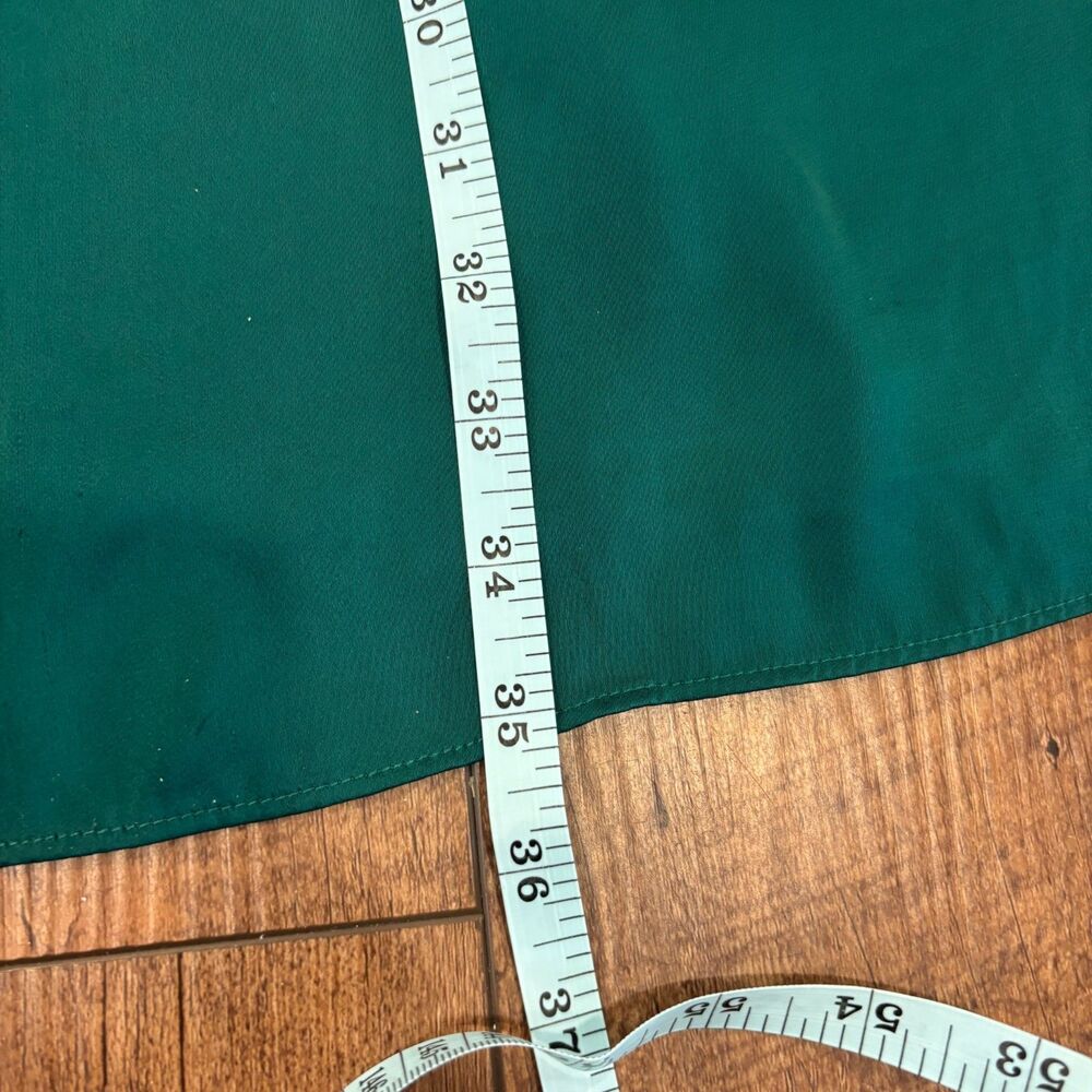 Adam Lippes Collective Green Mock Neck Satin Dress Women's Size 8 Button Luxury - Picture 9 of 9